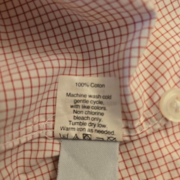 J.CREW MEN'S RED WHITE BUTTON DOWN SHIRT NWT SIZE LARGE SLIM COTTON - Picture 8 of 9